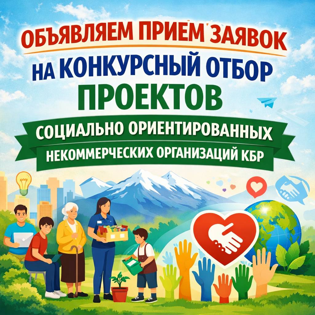 Объявление о приеме заявок на участие в конкурсе для предоставления субсидий социально ориентированным некоммерческим организациям КБР